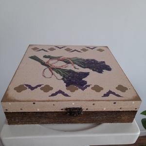  Vintage  stílusú nagy méretű  tároló doboz/ varrós doboz, Ékszer, Ékszertartó, Ékszerdoboz, Decoupage, transzfer és szalvétatechnika, Festett tárgyak, MESKA