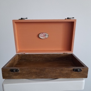  Vintage rózsás ékszertartó doboz/ varrós doboz - otthon & életmód - konyhafelszerelés, tálalás - konyhai tárolás - tea & kávé tárolás - Meska.hu