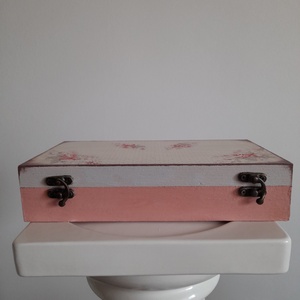  Vintage rózsás ékszertartó doboz/ varrós doboz - otthon & életmód - konyhafelszerelés, tálalás - konyhai tárolás - tea & kávé tárolás - Meska.hu