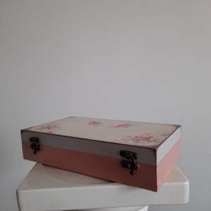  Vintage rózsás ékszertartó doboz/ varrós doboz - otthon & életmód - konyhafelszerelés, tálalás - konyhai tárolás - tea & kávé tárolás - Meska.hu