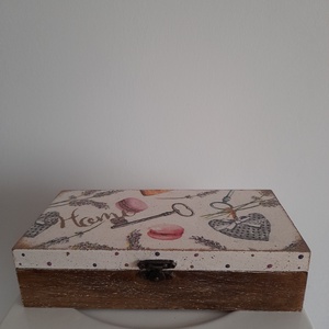  Vintage macaron-kulcsos ékszertartó doboz/varrós doboz - ékszer - ékszertartó - ékszerdoboz - Meska.hu