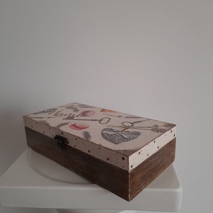  Vintage macaron-kulcsos ékszertartó doboz/varrós doboz - ékszer - ékszertartó - ékszerdoboz - Meska.hu