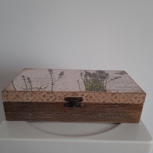  Vintage levendula mintás ékszertartó doboz/varrós doboz - ékszer - ékszertartó - ékszerdoboz - Meska.hu