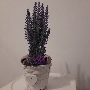  Virágbox / asztaldísz vintage lila virágokkal  - otthon & életmód - dekoráció - virágdísz és tartó - virágbox, virágdoboz - Meska.hu