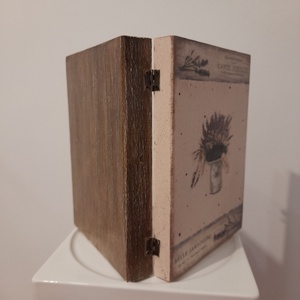  Vintage  levendulás ékszertartó doboz/varrós doboz könyv formájú - ékszer - ékszertartó - ékszerdoboz - Meska.hu