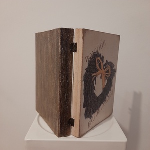  Vintage  levendulás ékszertartó doboz/varrós doboz könyv formájú - ékszer - ékszertartó - ékszerdoboz - Meska.hu