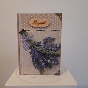 Receptfüzet csokros levendula mintával a vintage jegyében - otthon & életmód - konyhafelszerelés, tálalás - sütés, főzés - receptfüzet - Meska.hu