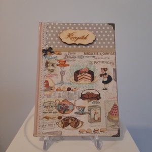 Receptfüzet sütis mintával a vintage jegyében - Meska.hu