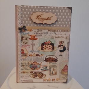 Receptfüzet sütis mintával a vintage jegyében - otthon & életmód - konyhafelszerelés, tálalás - sütés, főzés - receptfüzet - Meska.hu
