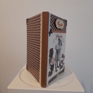 Receptfüzet gyerek és csoki mintával a vintage jegyében - otthon & életmód - konyhafelszerelés, tálalás - sütés, főzés - receptfüzet - Meska.hu