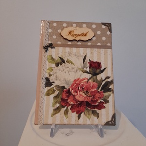 Receptfüzet  virágos mintával a vintage jegyében, Otthon & Életmód, Konyhafelszerelés, tálalás, Sütés, főzés, Receptfüzet, Decoupage, transzfer és szalvétatechnika, MESKA
