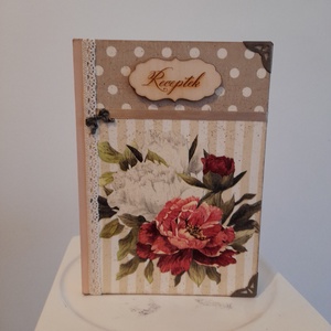 Receptfüzet  virágos mintával a vintage jegyében - otthon & életmód - konyhafelszerelés, tálalás - sütés, főzés - receptfüzet - Meska.hu