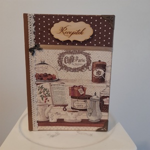 Receptfüzet  sütis mintával a vintage jegyében - otthon & életmód - konyhafelszerelés, tálalás - sütés, főzés - receptfüzet - Meska.hu