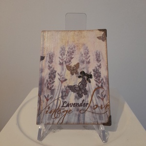 Notesz, jegyzetfüzet levendula mintával a vintage jegyében, Otthon & Életmód, Konyhafelszerelés, tálalás, Sütés, főzés, Receptfüzet, Decoupage, transzfer és szalvétatechnika, MESKA