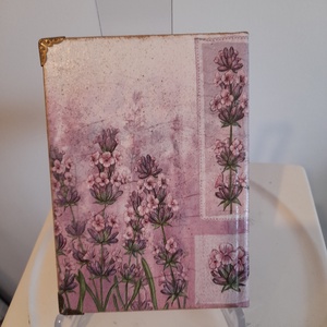 Notesz, jegyzetfüzet levendula mintával a vintage jegyében - otthon & életmód - konyhafelszerelés, tálalás - sütés, főzés - receptfüzet - Meska.hu