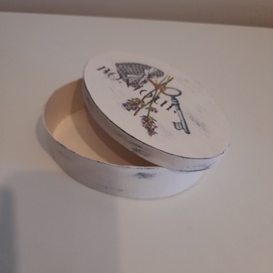  Vintage ovális levendulás tárolódoboz/ékszertartó doboz háncsból - ékszer - ékszertartó - ékszerdoboz - Meska.hu