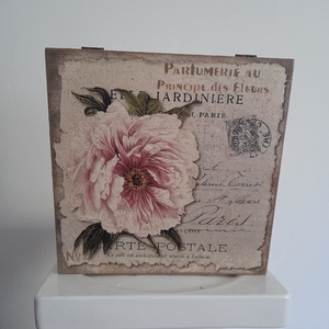  Vintage  stílusú nagy méretű  tároló doboz/ varrós doboz, Ékszer, Ékszertartó, Ékszerdoboz, Decoupage, transzfer és szalvétatechnika, Festett tárgyak, MESKA