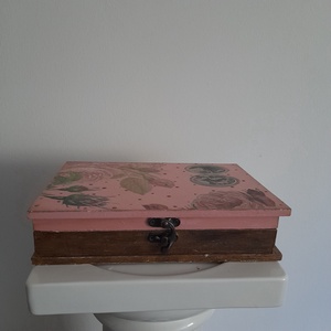  Vintage  levendulás ékszertartó doboz/varrós doboz könyv formájú - ékszer - ékszertartó - ékszerdoboz - Meska.hu