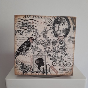  Vintage  madárka mintás teafiltertartó doboz/varrós doboz, Otthon & Életmód, Konyhafelszerelés, tálalás, Konyhai tárolás, Tea & Kávé tárolás, Decoupage, transzfer és szalvétatechnika, Festett tárgyak, MESKA