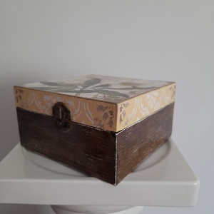  Vintage virág mintás teafiltertartó doboz/varrós doboz - otthon & életmód - konyhafelszerelés, tálalás - konyhai tárolás - tea & kávé tárolás - Meska.hu