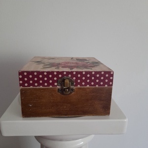  Vintage csokros levendulás teafiltertartó doboz/varrós doboz - otthon & életmód - konyhafelszerelés, tálalás - konyhai tárolás - tea & kávé tárolás - Meska.hu