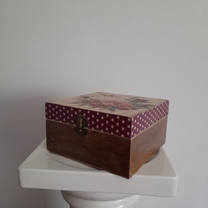  Vintage csokros levendulás teafiltertartó doboz/varrós doboz - otthon & életmód - konyhafelszerelés, tálalás - konyhai tárolás - tea & kávé tárolás - Meska.hu