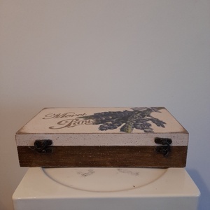  Vintage levendula mintás ékszertartó doboz/ varrós doboz - otthon & életmód - konyhafelszerelés, tálalás - konyhai tárolás - tea & kávé tárolás - Meska.hu