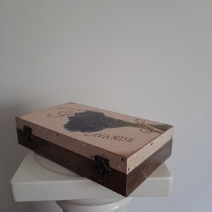  Vintage csokros levendula mintás ékszertartó doboz/ varrós doboz - otthon & életmód - konyhafelszerelés, tálalás - konyhai tárolás - tea & kávé tárolás - Meska.hu