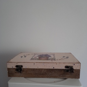 Vintage csokros levendula mintás ékszertartó doboz/ varrós doboz - otthon & életmód - konyhafelszerelés, tálalás - konyhai tárolás - tea & kávé tárolás - Meska.hu