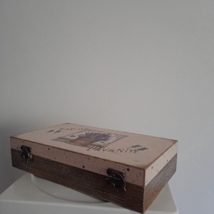  Vintage csokros levendula mintás ékszertartó doboz/ varrós doboz - otthon & életmód - konyhafelszerelés, tálalás - konyhai tárolás - tea & kávé tárolás - Meska.hu