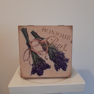  Vintage levendula mintás teafiltertartó doboz/varrós doboz, Otthon & Életmód, Konyhafelszerelés, tálalás, Konyhai tárolás, Tea & Kávé tárolás, Decoupage, transzfer és szalvétatechnika, Festett tárgyak, MESKA