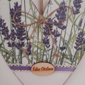 Levendulás szív alakú ajtódísz/lakásdekoráció - otthon & életmód - dekoráció - ajtó- és ablak dekoráció - ajtódísz & kopogtató - Meska.hu