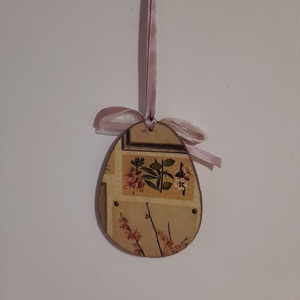 Felakasztható lapos húsvéti fa tojás / asztaldekoráció - otthon & életmód - dekoráció - fali és függő dekoráció - függődísz - Meska.hu