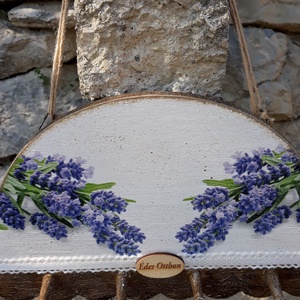 Vintage stílusú levendulás kulcstartó vagy ékszertartó Édes otthon felirattal, Otthon & Életmód, Dekoráció, Fali és függő dekoráció, Fali kulcstartó, Decoupage, transzfer és szalvétatechnika, Festett tárgyak, MESKA
