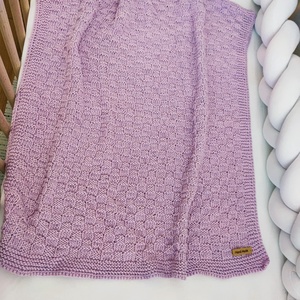 Puha,kötött rózsaszín  babatakaró - otthon & életmód - babaszoba, gyerekszoba - babatakaró, gyerek pléd - Meska.hu