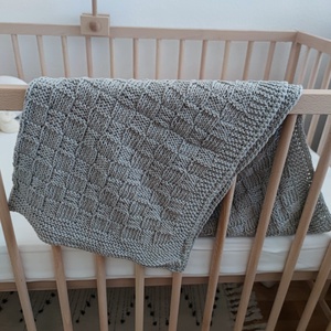 Puha,kötött világos szürke babatakaró, Otthon & Életmód, Babaszoba, gyerekszoba, Babatakaró, gyerek pléd, Kötés, Horgolás, MESKA