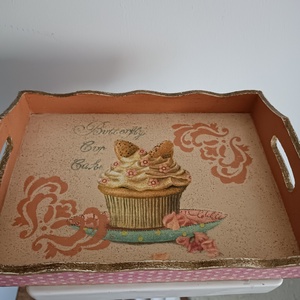 Tálca muffinos mintával - otthon & életmód - konyhafelszerelés, tálalás - tálalás - tálca - Meska.hu