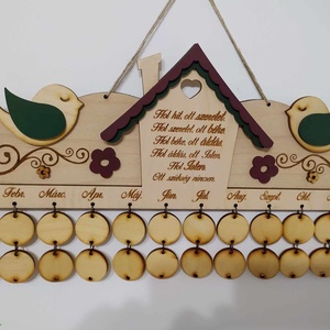 Családi öröknaptár, Otthon & Életmód, Dekoráció, Fali és függő dekoráció, Falinaptár & Öröknaptár, Gravírozás, pirográfia, Festészet, MESKA