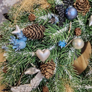 Karácsonyi ajtódísz, Karácsony, Karácsonyi lakásdekoráció, Karácsonyi ajtódíszek, Virágkötés, MESKA