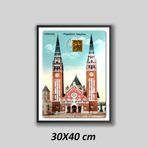 Szeged Fogadalmi Templom Plakát 1904-es bélyegzéssel, Otthon & Életmód, Dekoráció, Kép & Falikép, Plakát, Fotó, grafika, rajz, illusztráció, MESKA
