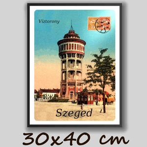Szeged Víztorony Plakát, 1916-es bélyegzéssel, Otthon & Életmód, Dekoráció, Kép & Falikép, Plakát, Fotó, grafika, rajz, illusztráció, MESKA