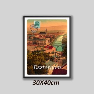 Esztergomot  1917-ben ábrázoló plakát, Otthon & Életmód, Dekoráció, Kép & Falikép, Plakát, Fotó, grafika, rajz, illusztráció, MESKA