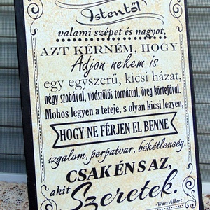 Ha kérhetnék az  Istentől ... Wass Albert idézetes  falikép, táblakép - Meska.hu