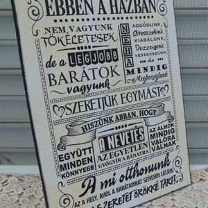 Ebben a házban...  szöveges  falikép, táblakép a családról - Meska.hu