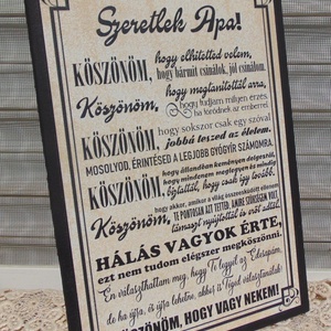 Szeretlek Apa...vagy Szeretlek Anya felirattal is kérhető idézetes falikép, táblakép - Meska.hu