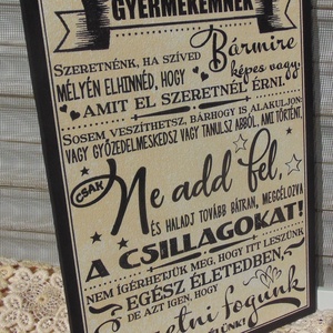 Gyermekemnek ..  szöveges  falikép, táblakép - Meska.hu