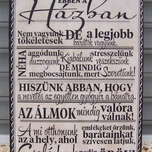 Ebben a házban ... idézetes falikép - Meska.hu