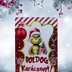 Angyal ásvány kulcstartó Grincs karácsonyi ajándékkártyával - táska & tok - kulcstartó & táskadísz - kulcstartó - Meska.hu