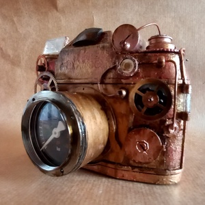 Exa 500 1966 steampunk stilusú fényképezőgép dísz - esküvő - dekoráció - asztaldísz - Meska.hu