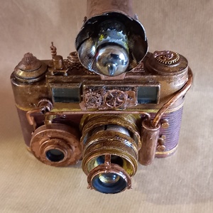 Steampunk kamera  - esküvő - dekoráció - asztaldísz - Meska.hu
